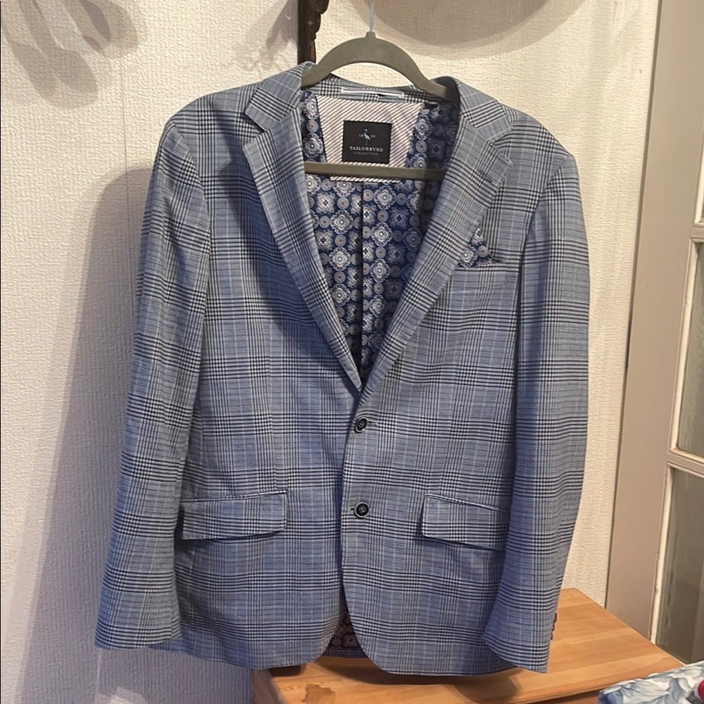 Men's Blue Checkered Blazer